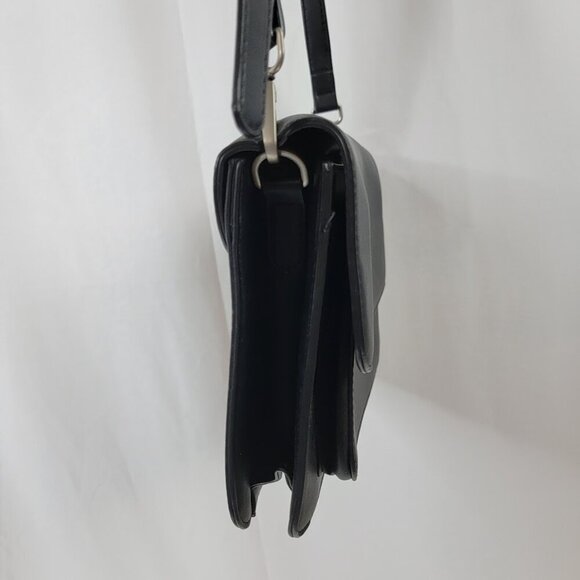 Pixie Mood Black Vegan Leather Crossbody Bag – 10"x8"x3" Minimalist Design - Picture 5 of 15